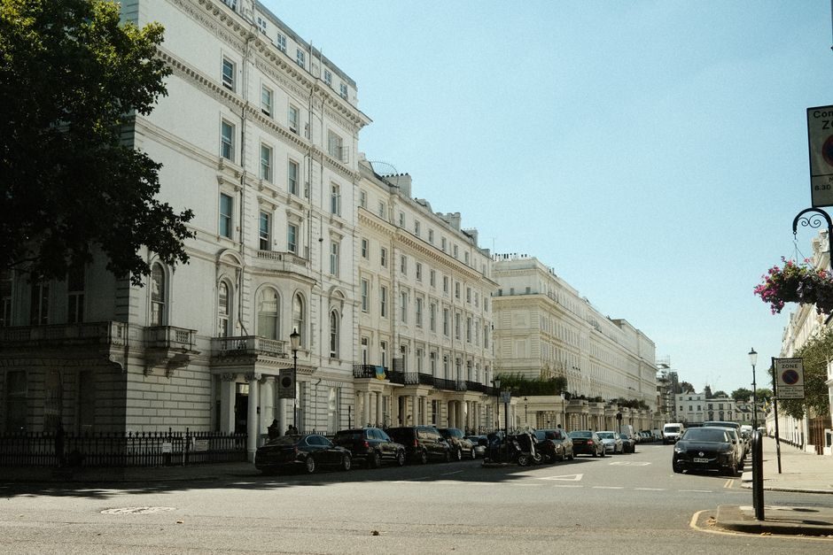 Modern new-build residential apartments beside a park in London