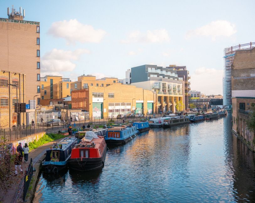 Hackney Wick creative district alongside the Regent's Canal in East London