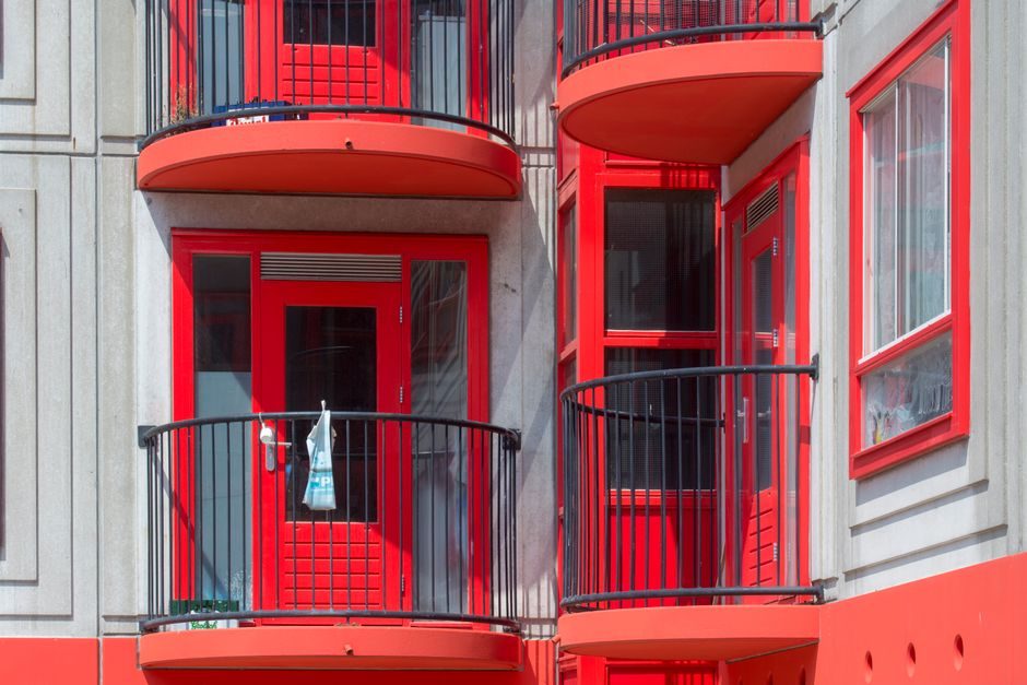 A completed new-build apartment building in a London neighbourhood