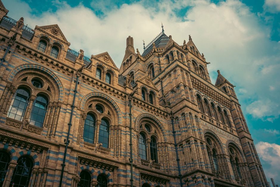 Captivating view of the iconic Natural History Museum's architecture in London.