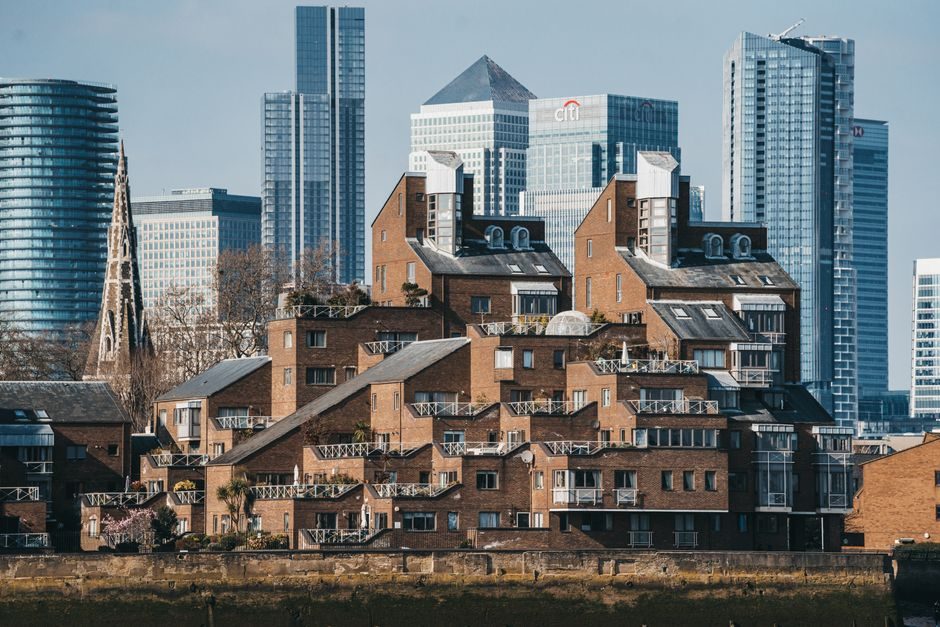 Modern residential apartment buildings in London