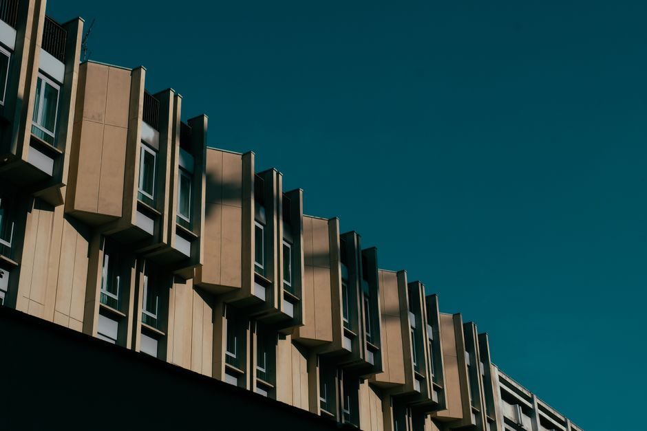 Modern residential apartment building in London