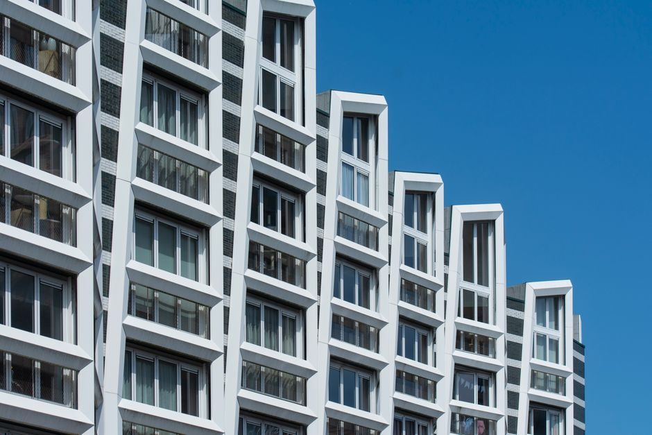 A modern residential apartment building in London