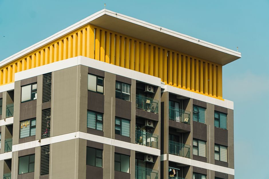 A modern new-build residential development in London