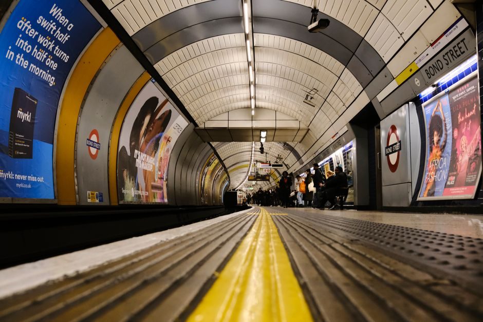 London Underground Zone 2 tube station with commuters