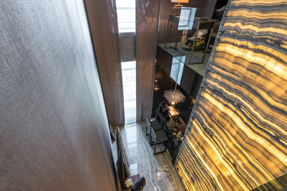 A spacious duplex apartment interior typical of a Zone 1 London conversion