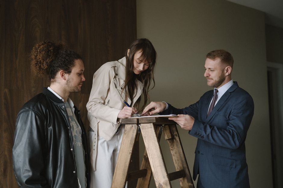 UK property lease documents on a desk