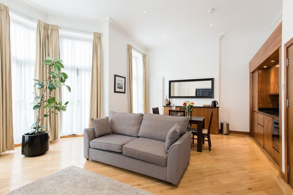 The bright interior of a modern London new-build apartment