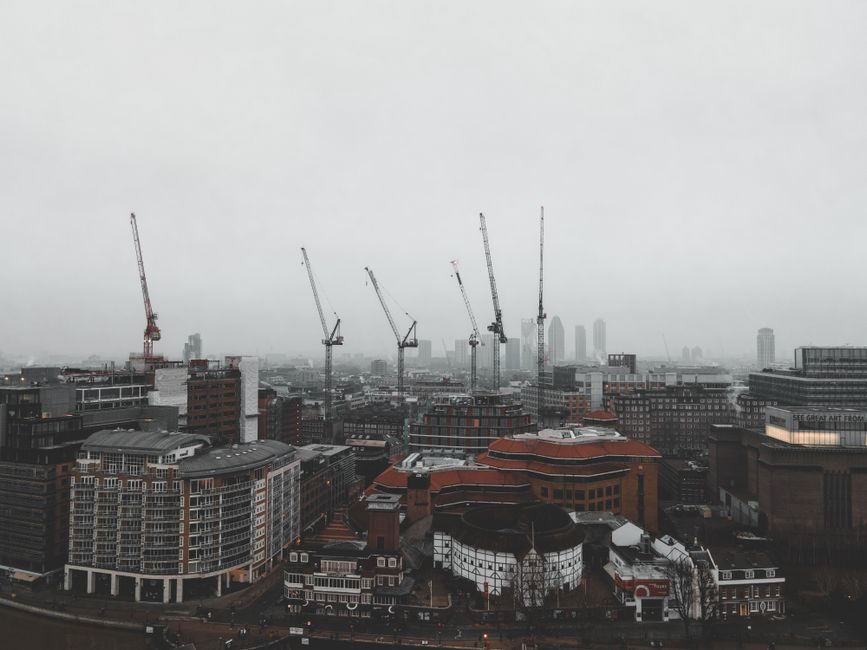 A London new-build development under construction — developer financial health is a key consideration in August 2026