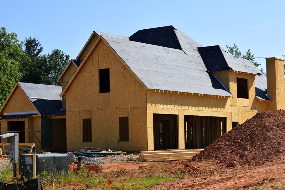 A UK new-build residential development under construction